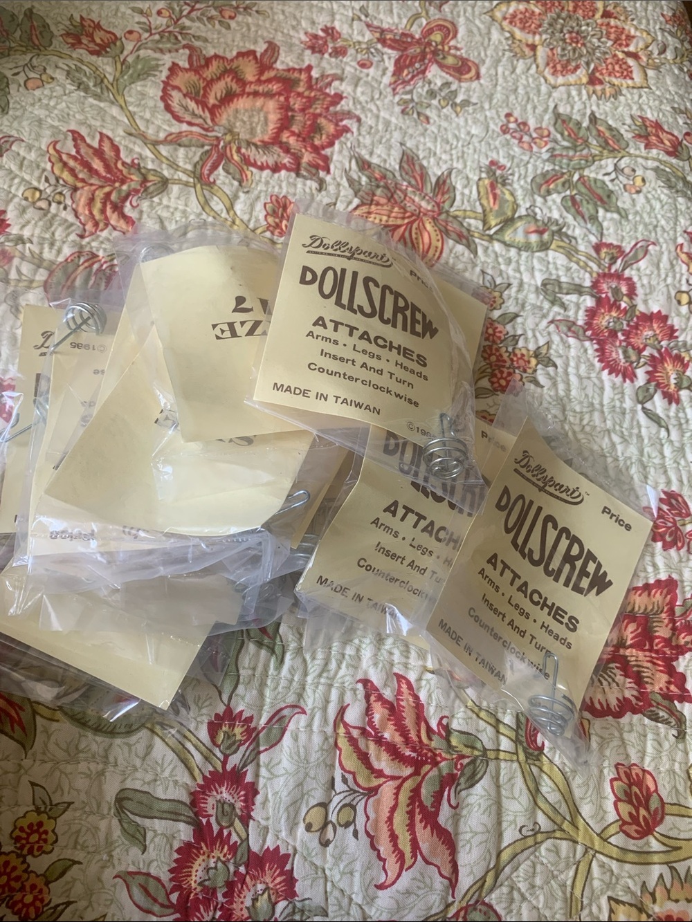 15 DollScrew Doll Attaches Packs - Vintage Doll Parts size 17